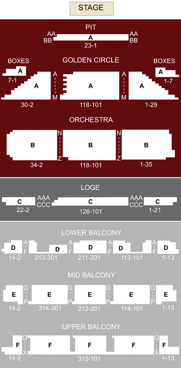 Hanover Theatre for the Performing Arts Seating Chart